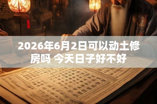 2026年6月2日可以动土修房吗 今天日子好不好