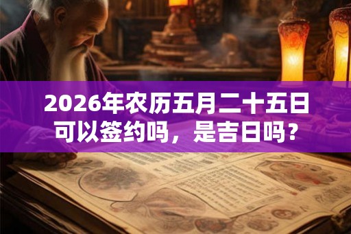 2026年农历五月二十五日可以签约吗,是吉日吗? 2026年农历五月二十五日可以签约吗,是吉日吗?