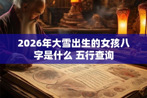 2026年大雪出生的女孩八字是什么 五行查询