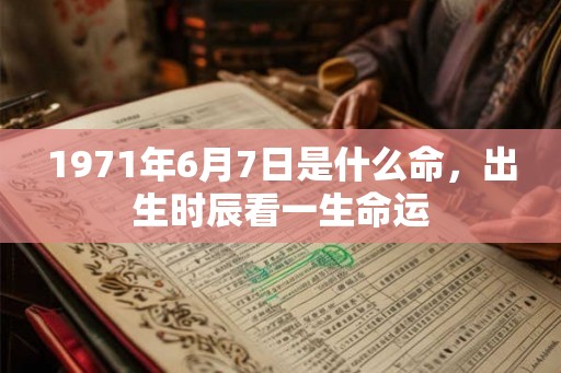 1971年6月7日是什么命，出生时辰看一生命运