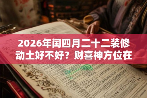 2026年闰四月二十二装修动土好不好？财喜神方位在哪？