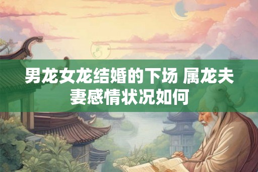 男龙女龙结婚的下场 属龙夫妻感情状况如何