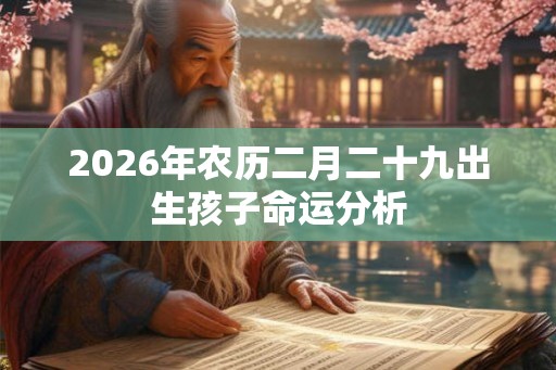 2026年农历二月二十九出生孩子命运分析