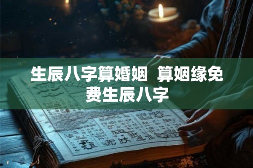 生辰八字算婚姻  算姻缘免费生辰八字