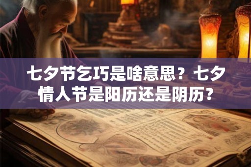 七夕节乞巧是啥意思？七夕情人节是阳历还是阴历？