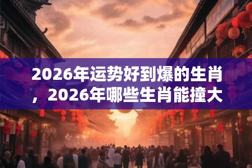 2026年运势好到爆的生肖，2026年哪些生肖能撞大运？