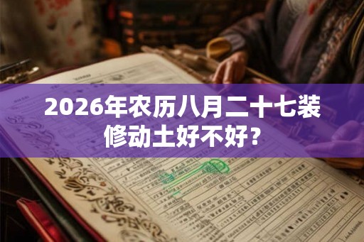 2026年农历八月二十七装修动土好不好？
