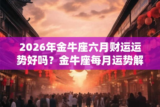 2026年金牛座六月财运运势好吗?金牛座每月运势解析 2026年金牛座六月财运运势好吗?金牛座每月运势解析