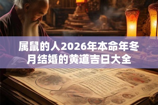 属鼠的人2026年本命年冬月结婚的黄道吉日大全