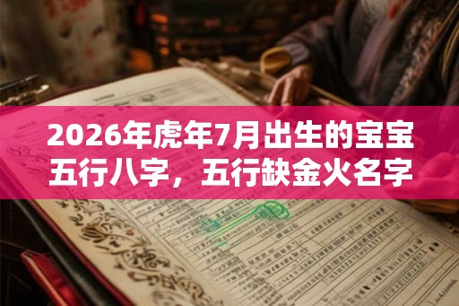 2026年虎年7月出生的宝宝五行八字，五行缺金火名字精选！