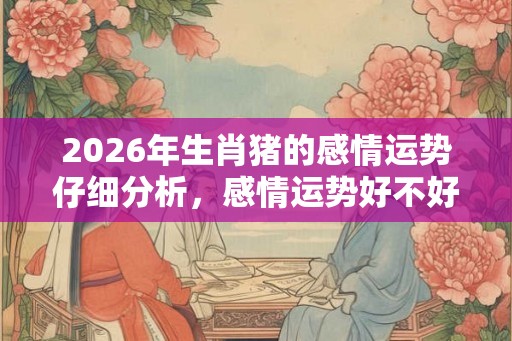 2026年生肖猪的感情运势仔细分析,感情运势好不好? 2026年生肖猪的感情运势仔细分析,感情运势好不好?
