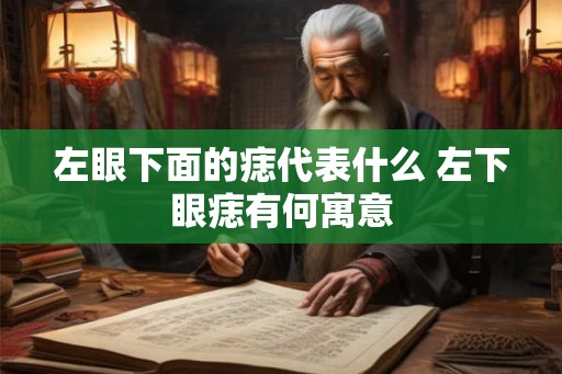 左眼下面的痣代表什么 左下眼痣有何寓意