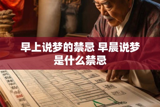 早上说梦的禁忌 早晨说梦是什么禁忌