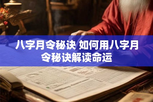 八字月令秘诀 如何用八字月令秘诀解读命运 八字月令秘诀 如何用八字月令秘诀解读命运