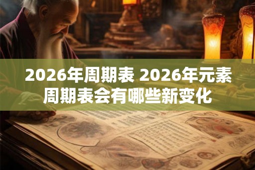 2026年周期表 2026年元素周期表会有哪些新变化