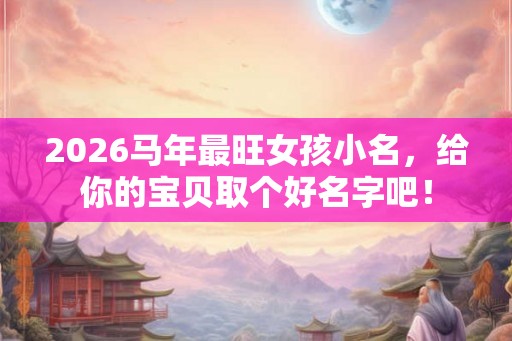 2026马年最旺女孩小名，给你的宝贝取个好名字吧！