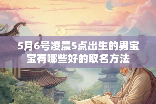 5月6号凌晨5点出生的男宝宝有哪些好的取名方法