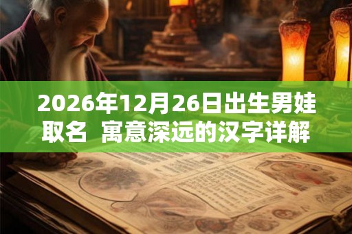 2026年12月26日出生男娃取名  寓意深远的汉字详解