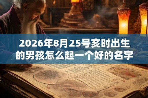 2026年8月25号亥时出生的男孩怎么起一个好的名字