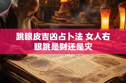 跳眼皮吉凶占卜法 女人右眼跳是财还是灾 跳眼皮吉凶占卜法 女人右眼跳是财还是灾