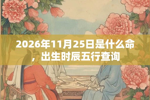 2026年11月25日是什么命，出生时辰五行查询