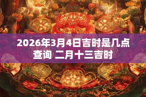 2026年3月4日吉时是几点查询 二月十三吉时