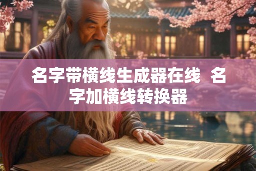 名字带横线生成器在线  名字加横线转换器