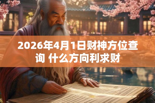 2026年4月1日财神方位查询 什么方向利求财