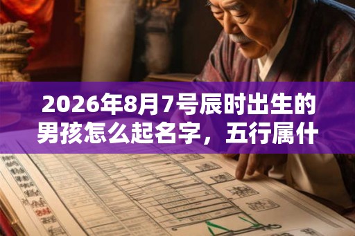 2026年8月7号辰时出生的男孩怎么起名字，五行属什么