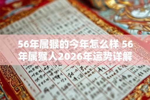 56年属猴的今年怎么样 56年属猴人2026年运势详解