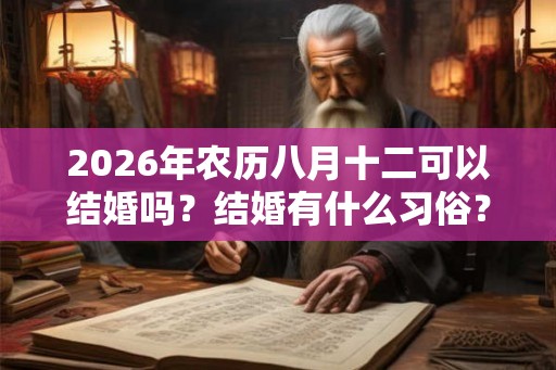 2026年农历八月十二可以结婚吗？结婚有什么习俗？