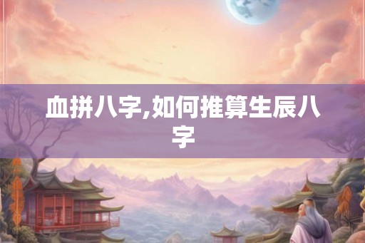 血拼八字,如何推算生辰八字