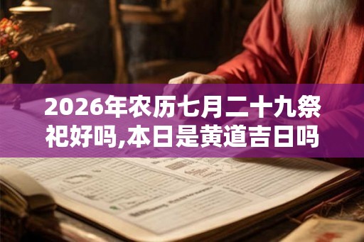 2026年农历七月二十九祭祀好吗,本日是黄道吉日吗？