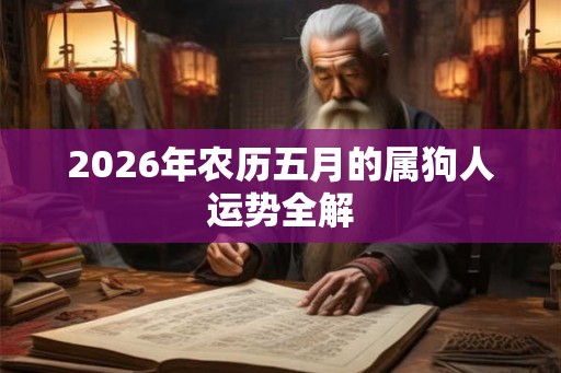 2026年农历五月的属狗人运势全解