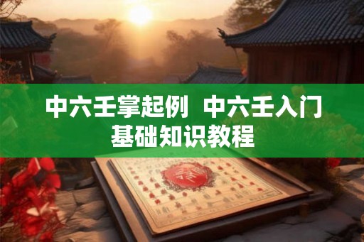 中六壬掌起例  中六壬入门基础知识教程