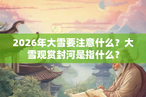 2026年大雪要注意什么？大雪观赏封河是指什么？