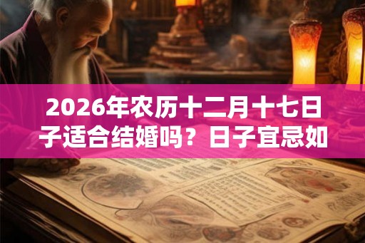 2026年农历十二月十七日子适合结婚吗？日子宜忌如何？