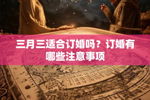 三月三适合订婚吗？订婚有哪些注意事项