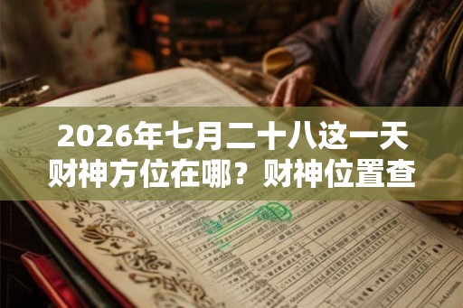 2026年七月二十八这一天财神方位在哪？财神位置查询