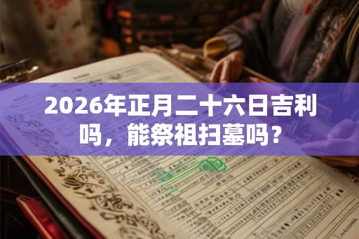 2026年正月二十六日吉利吗，能祭祖扫墓吗？