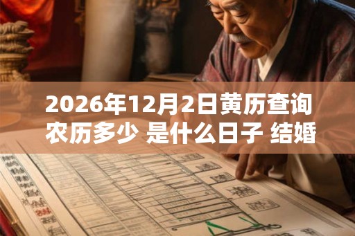 2026年12月2日黄历查询 农历多少 是什么日子 结婚吉时