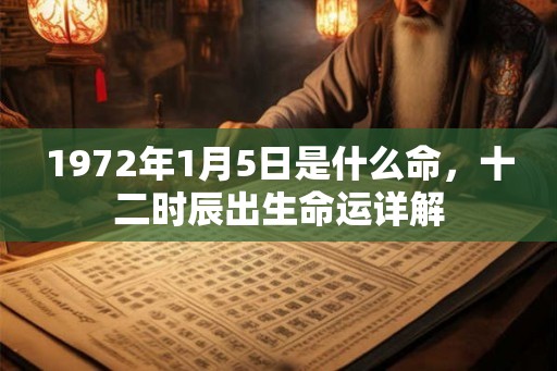 1972年1月5日是什么命，十二时辰出生命运详解
