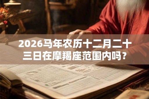 2026马年农历十二月二十三日在摩羯座范围内吗？