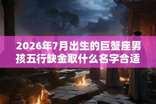 2026年7月出生的巨蟹座男孩五行缺金取什么名字合适