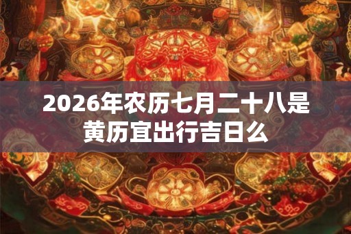 2026年农历七月二十八是黄历宜出行吉日么