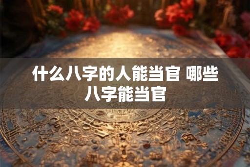 什么八字的人能当官 哪些八字能当官 什么八字的人能当官 哪些八字能当官