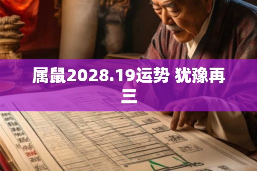 属鼠2028.19运势 犹豫再三