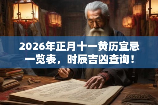 2026年正月十一黄历宜忌一览表，时辰吉凶查询！