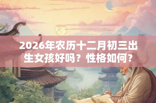 2026年农历十二月初三出生女孩好吗？性格如何？
