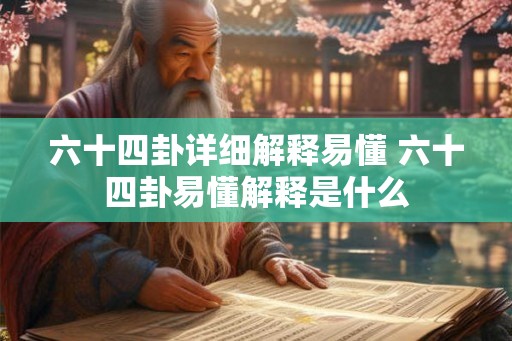 六十四卦详细解释易懂 六十四卦易懂解释是什么